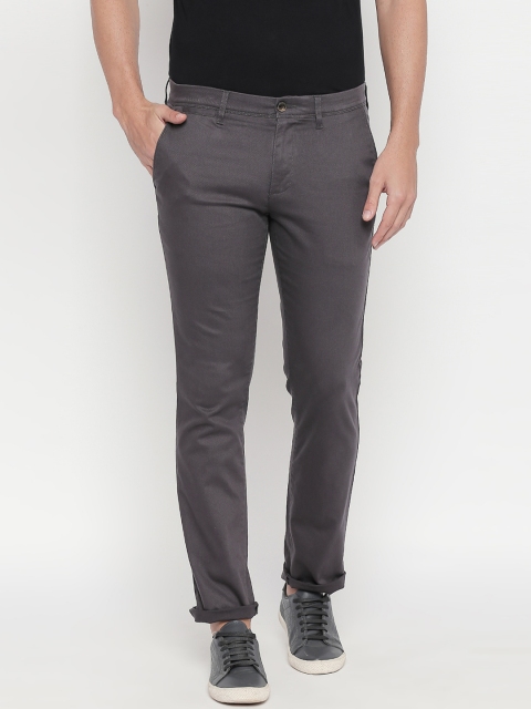 

BYFORD by Pantaloons Men Grey Slim Fit Solid Regular Trousers
