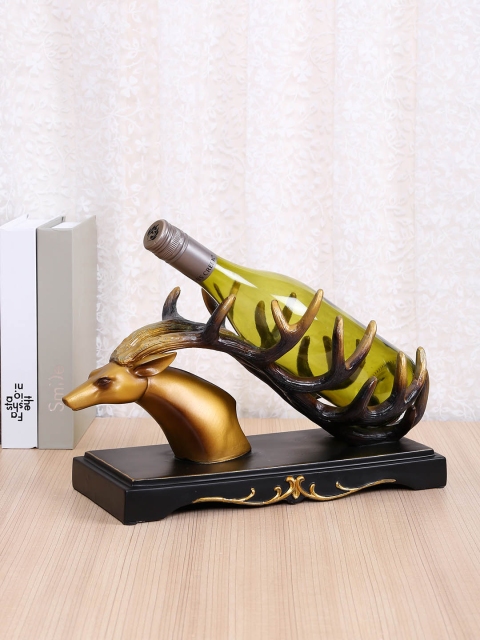 

TAYHAA Black & Gold-Toned Reindeer Bottle Holder