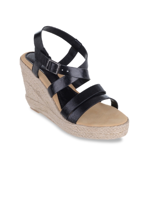 

Sherrif Shoes Women Black Solid Sandals