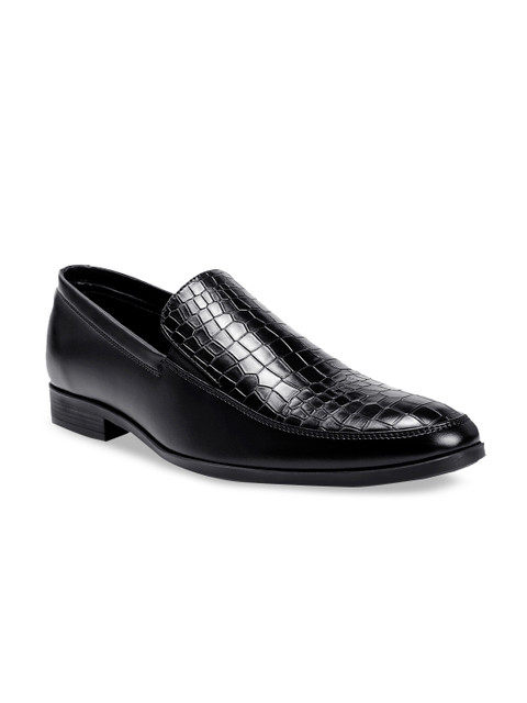 

Bacca Bucci Men Black Textured Formal Slip-Ons