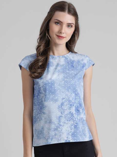 

Zink London Women Blue Printed Top