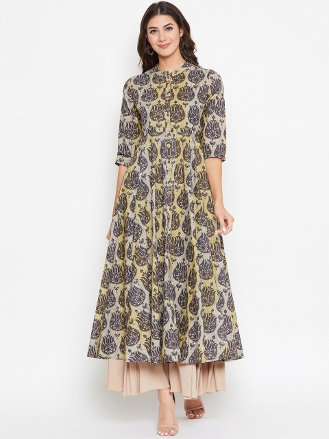 

rangeelo rajasthan Women Brown Printed A-Line Kurta