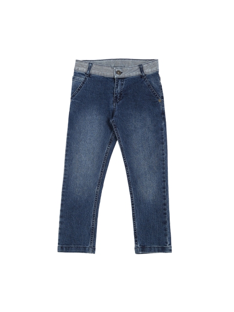 

Pantaloons Junior Boys Blue Tapered Fit High-Rise Clean Look Stretchable Jeans