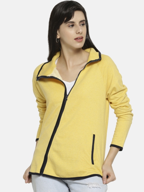 

Campus Sutra Women Yellow Solid Sweatshirt