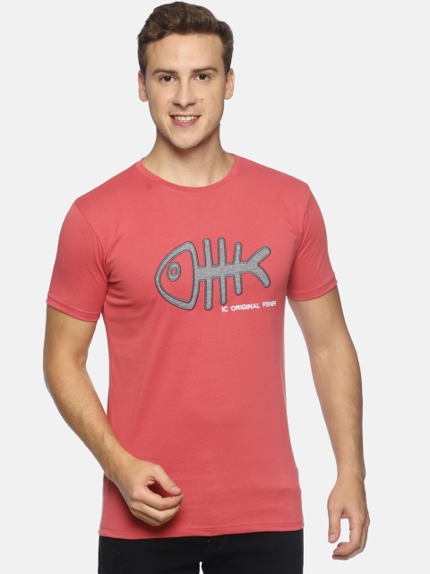 

T-Tog Men Pink Printed Round Neck T-shirt