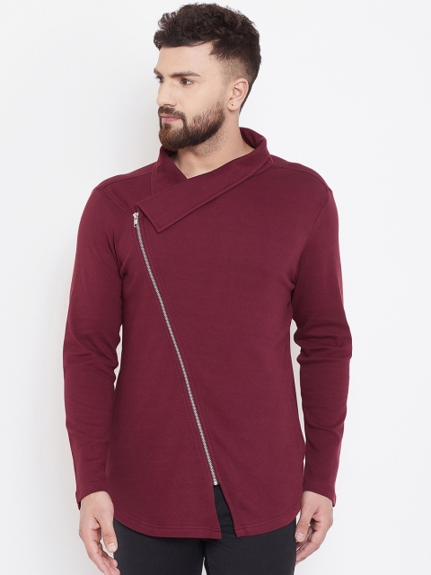 

Hypernation Men Maroon Solid Tailored Jacket
