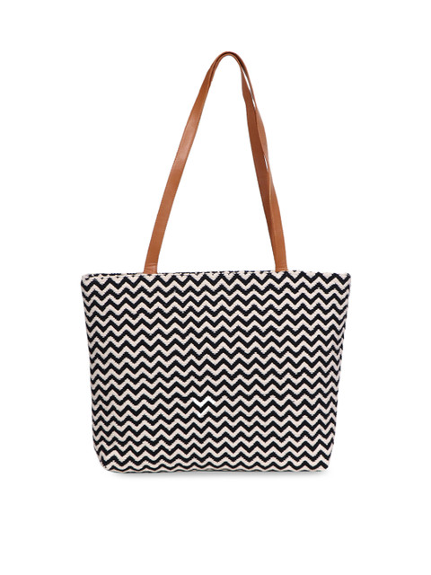 

Diwaah Women Off-White & Black Self Design Shoulder Bag