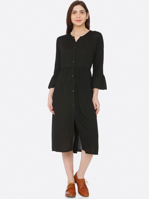 

RAISIN Women Black Fit and Flare Dress