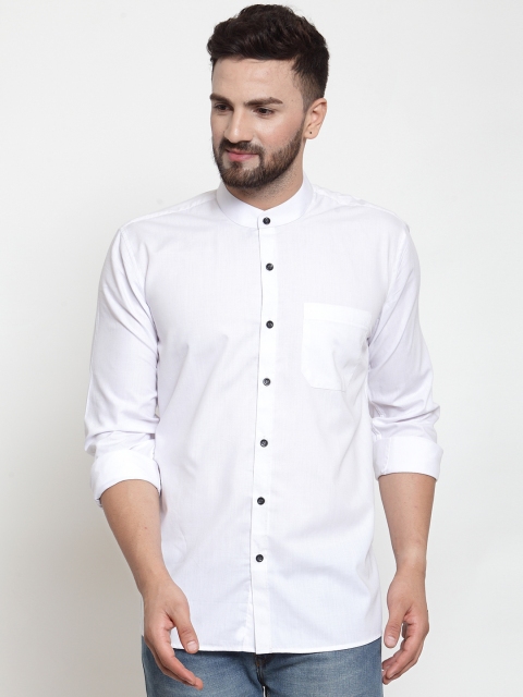 

JAINISH Men White Classic Slim Fit Solid Casual Shirt