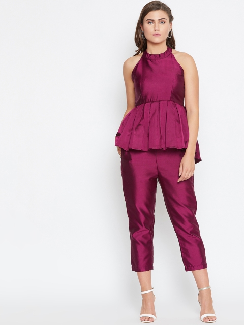 

Castle Women Burgundy Solid Tunic with Trousers