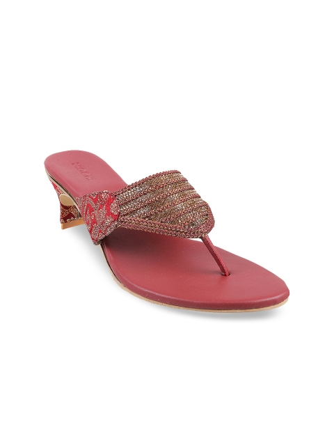 

Mochi Women Maroon Textured Sandals