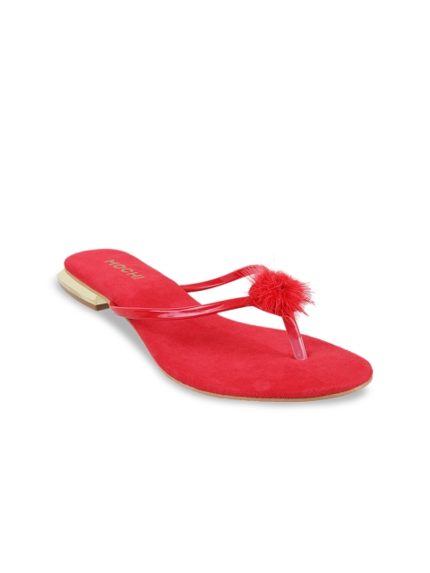 

Mochi Women Red Solid Sandals