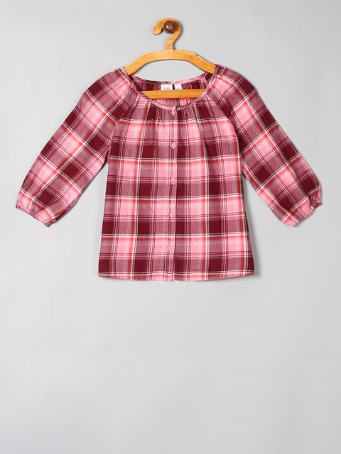 

GAP Girls Pink Checked Top