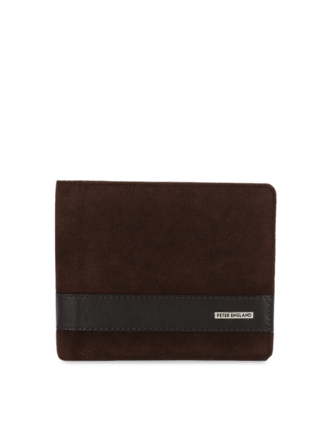 

Peter England Men Brown Solid Two Fold Leather Wallet