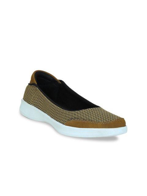 

Get Glamr Women Beige Woven Design Slip-On Sneakers