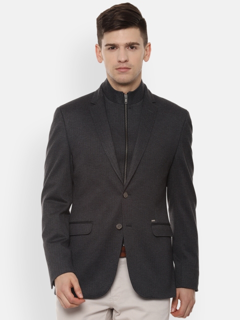 van-heusen-sport-men-grey-self-design-slim-fit-single-breasted-blazer