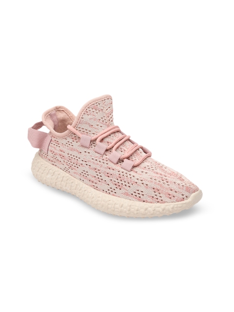 

VALIOSAA Women Pink Woven Design Sneakers