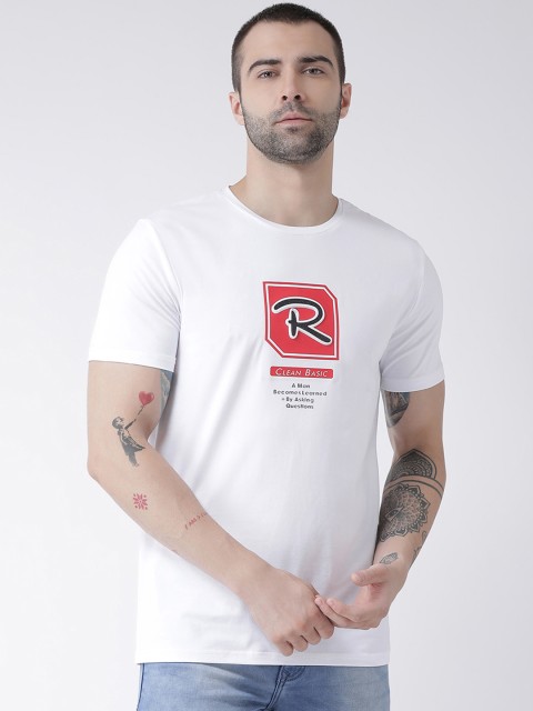 

Rex Straut Jeans Men White Printed Round Neck T-shirt