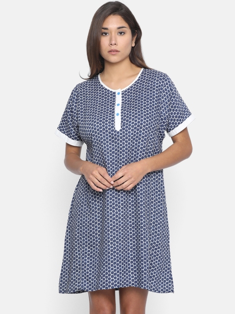 

The Kaftan Company Blue Printed Nightdress NT_CO_PANDORAS08