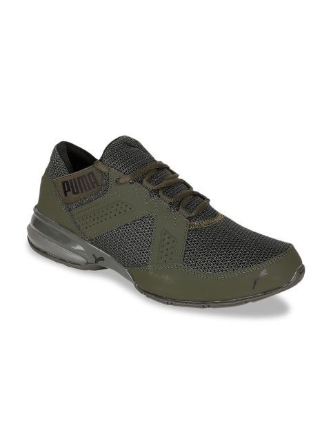 

Puma Men Charcoal Grey & Olive Green Enzin Mesh Training Shoes
