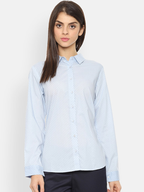 

Van Heusen Woman Blue Regular Fit Printed Casual Shirt