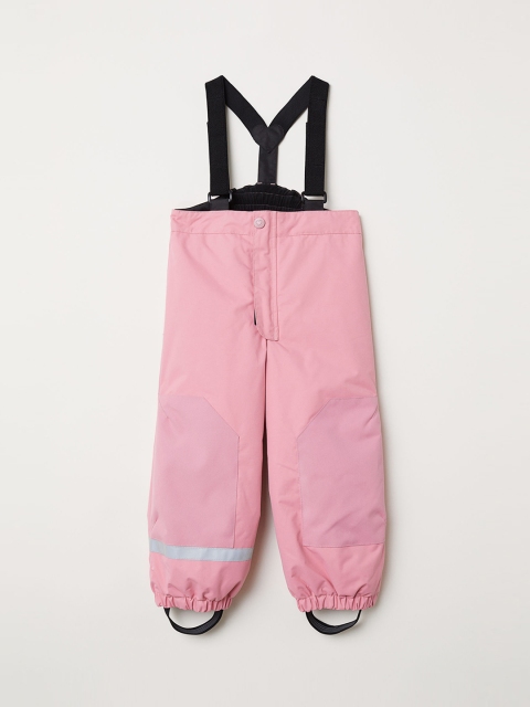 

H&M Girls Pink Solid Regular Fit Outdoor trousers with braces