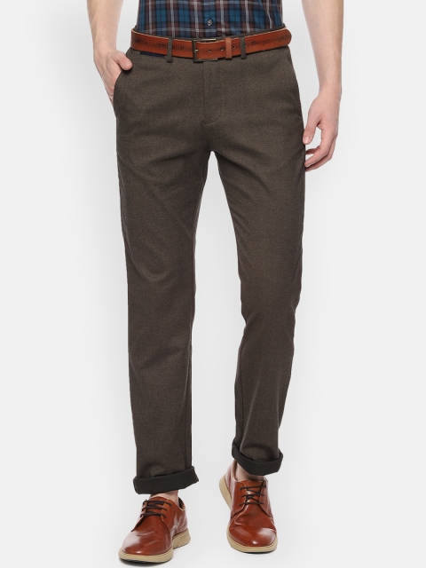 

Allen Solly Men Brown Slim Fit Solid Regular Trousers
