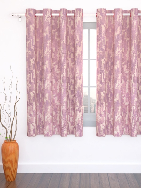 

Story@home Pink & Gold-Toned Jacquard Textured Single Window Curtain
