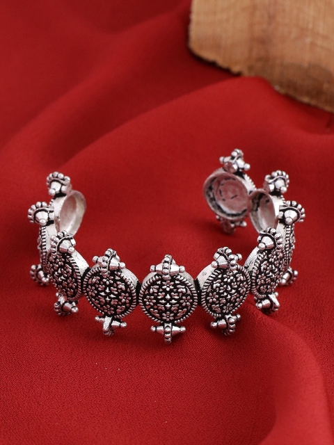 

Voylla Women Silver Plated Oxidised Cuff Bracelet