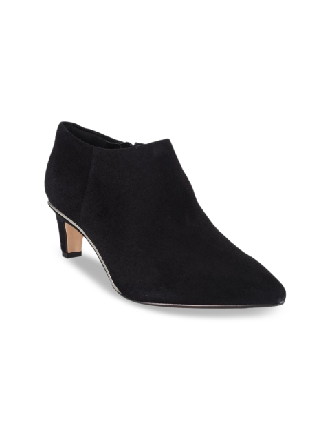 

Clarks Women Black Suede Solid Heels