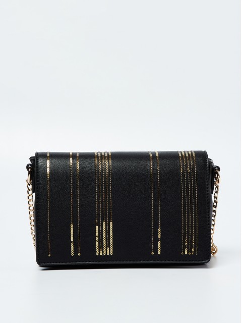 

Ginger by Lifestyle Black Solid Sling Bag