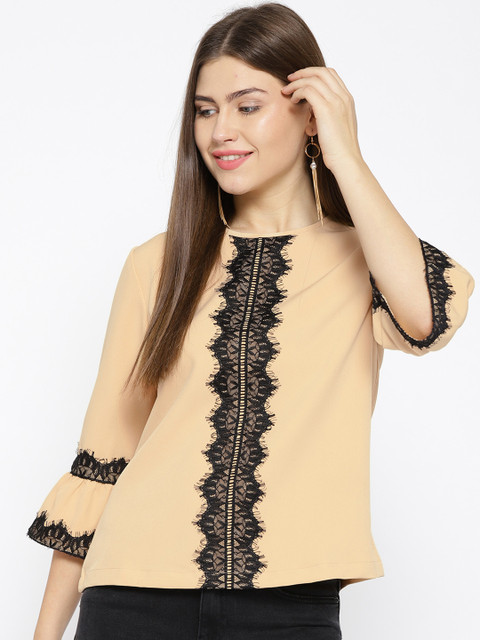 

Xpose Women Yellow Self Design Top