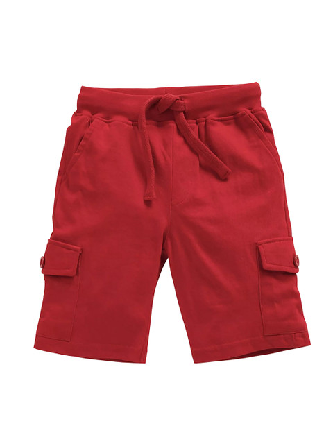 

KiddoPanti Boys Red Solid Regular Fit Regular Shorts