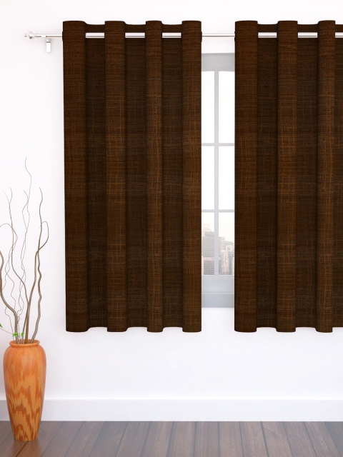

Story@home Brown Set of Single Jacquard Textured Window Curtain