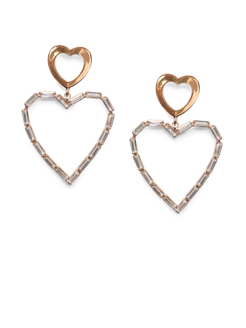 

Foxy Sperks Gold-Plated Heart Shaped Drop Earrings