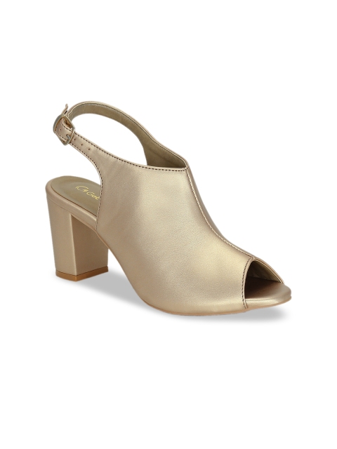 

Get Glamr Women Muted Rose Gold-Toned Solid Peep Toes