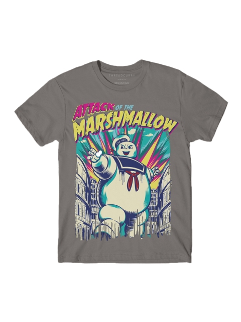 

THREADCURRY Boys Grey Printed Round Neck T-shirt