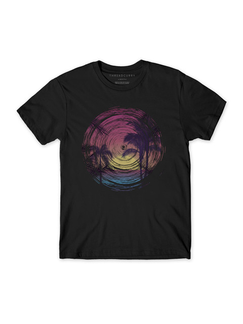 

THREADCURRY Boys Black Printed Round Neck T-shirt