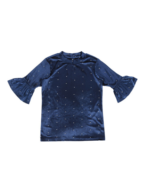 

Pantaloons Junior Girls Navy Blue Embellished Top