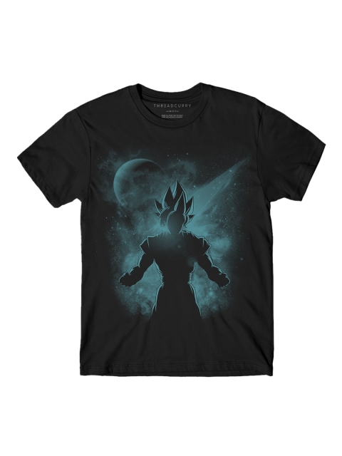 

THREADCURRY Boys Black Goku Saiyan Printed Round Neck T-shirt