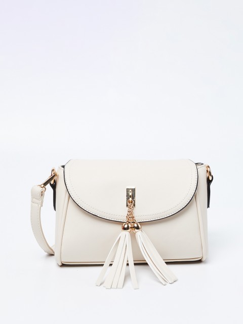 

Ginger by Lifestyle Off-White Solid Sling Bag