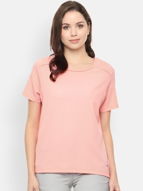 

Allen Solly Woman Women Peach-Coloured Solid Top