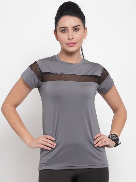 

Boston Club Women Grey Solid Round Neck T-shirt