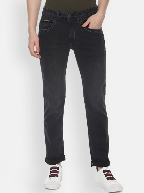 

V Dot Men Charcoal Grey Slim Fit Mid-Rise Clean Look Stretchable Jeans