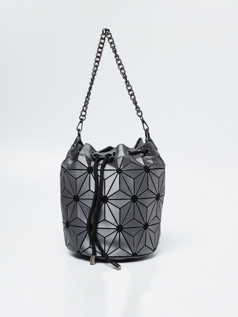 

Ginger by Lifestyle Grey & Black Solid Shoulder Bag