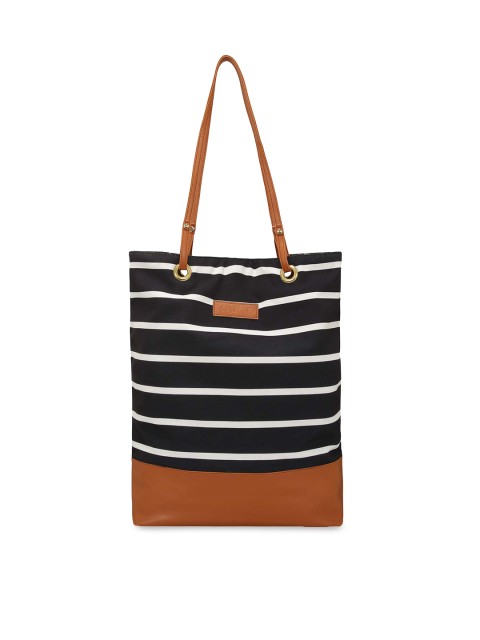 

KLEIO Women Black Striped Shoulder Bag