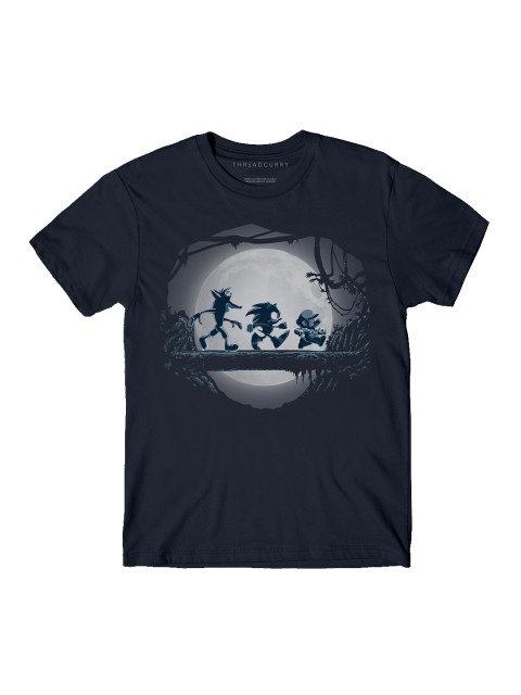 

THREADCURRY Boys Navy Blue Printed Round Neck T-shirt