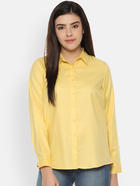 

Van Heusen Woman Women Yellow Regular Fit Solid Casual Shirt