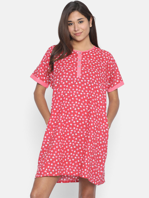 

The Kaftan Company Red Printed Nightdress NT_CO_PANDORAS09