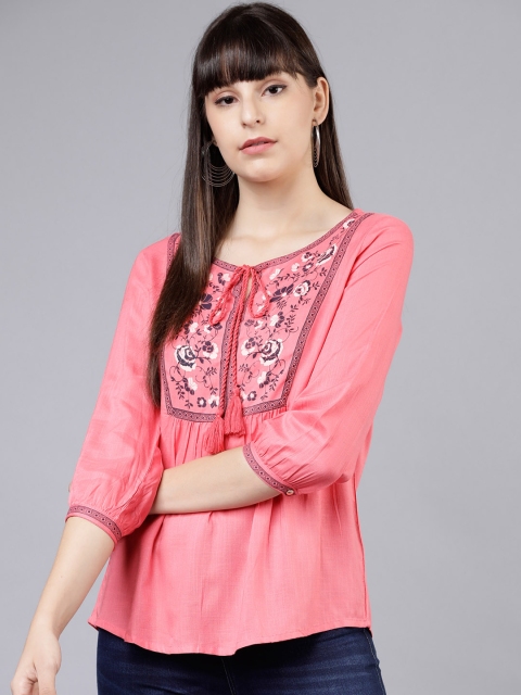 Women Pink Printed Top